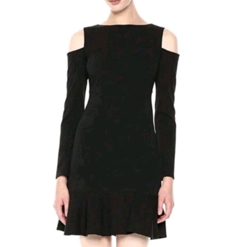 Nicole Miller Studio Cold Shoulder Black Dress NWT Women's 4‎ Retail $90